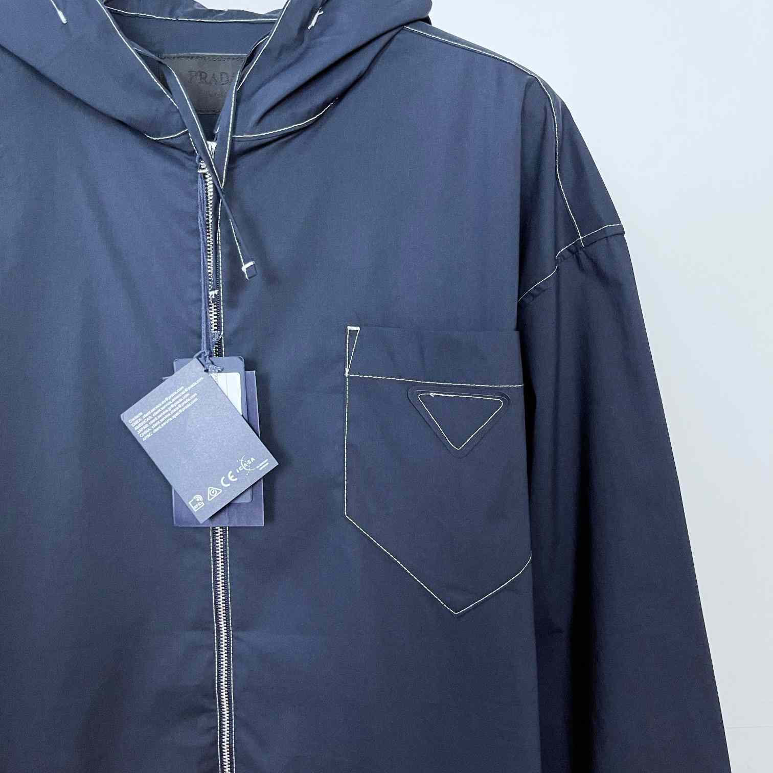 Prada Logo Zip-Up Overshirt - DesignerGu