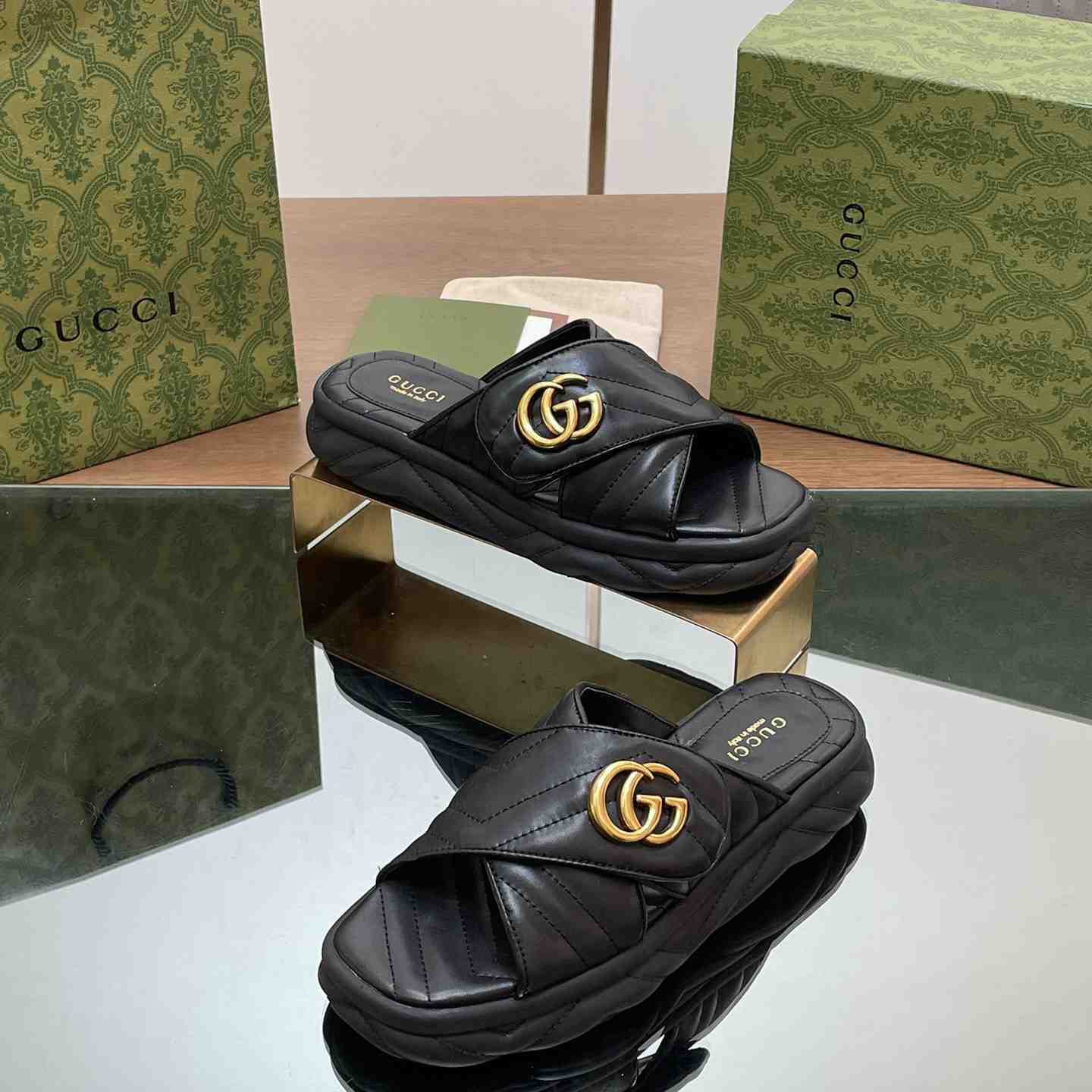 Gucci Women's Double G Slide Sandal - DesignerGu