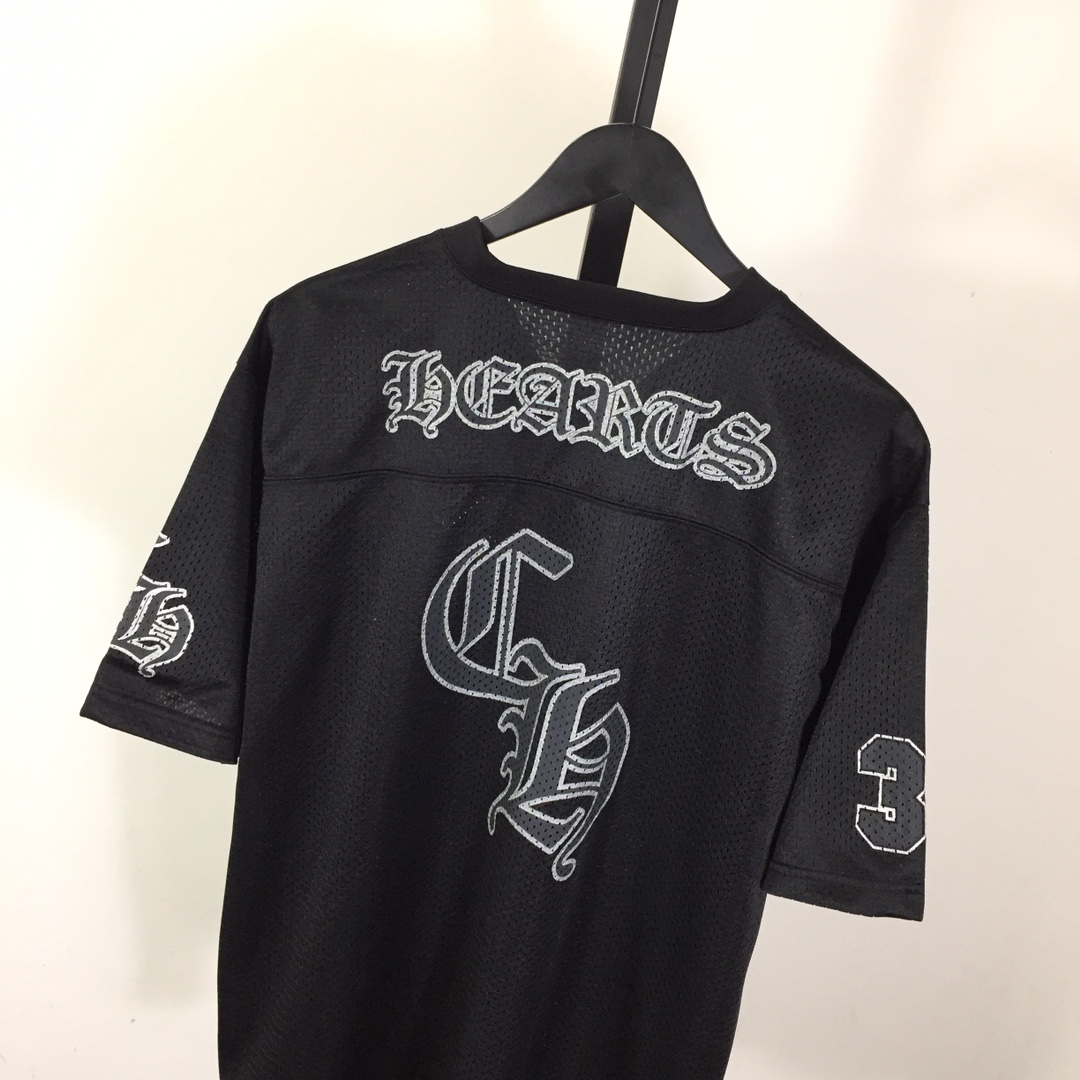 Chrome Heart Sports Mesh Warm Up Jersey Black - DesignerGu