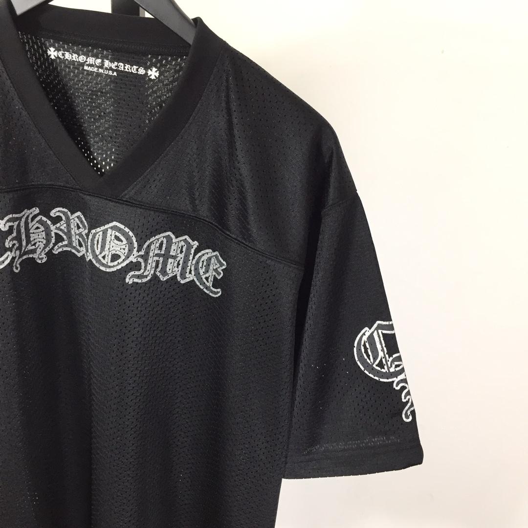 Chrome Heart Sports Mesh Warm Up Jersey Black - DesignerGu