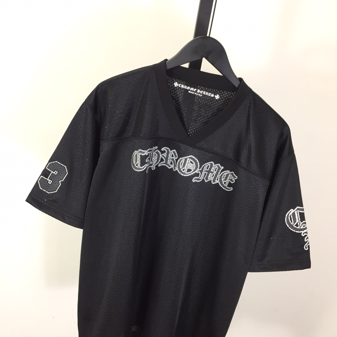 Chrome Heart Sports Mesh Warm Up Jersey Black - DesignerGu