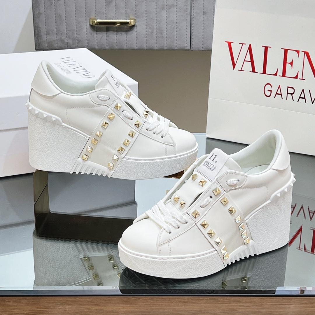 Valenti Open Disco Wedge Sneaker In Calfskin  85mm - DesignerGu