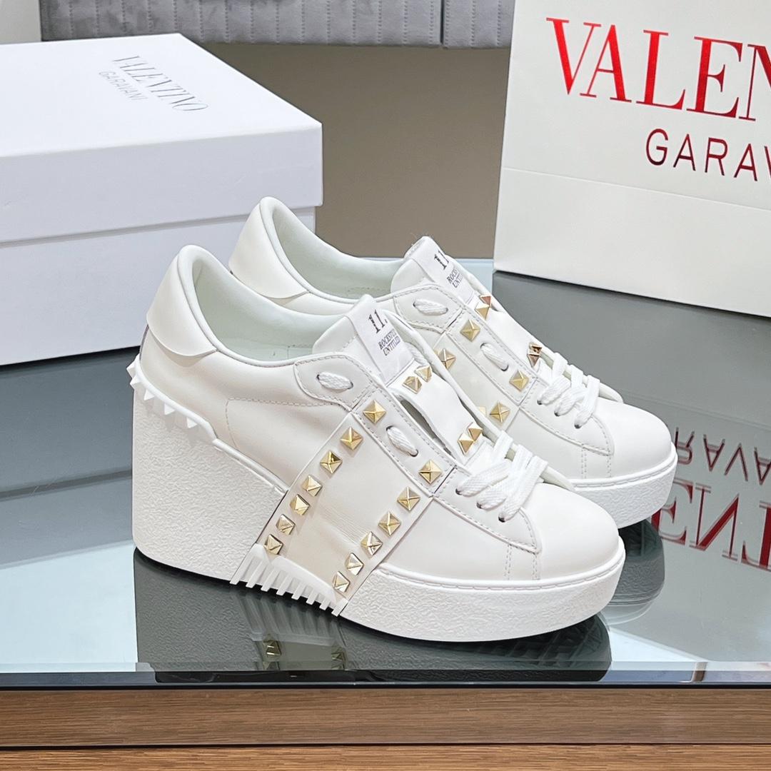 Valenti Open Disco Wedge Sneaker In Calfskin  85mm - DesignerGu