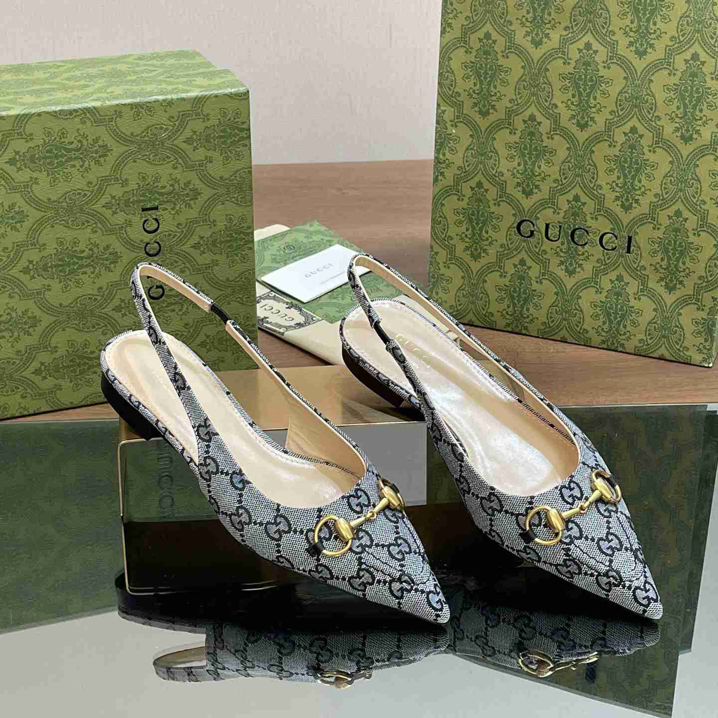 Gucci Women's Horsebit Slingback Ballet Flat - DesignerGu