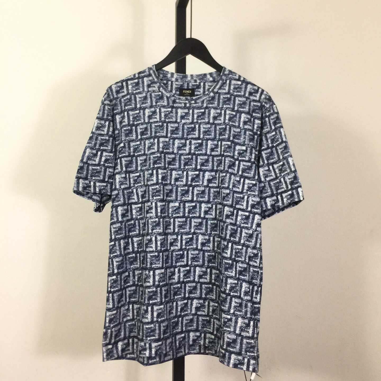 Fendi Blue FF Cotton T-shirt - DesignerGu
