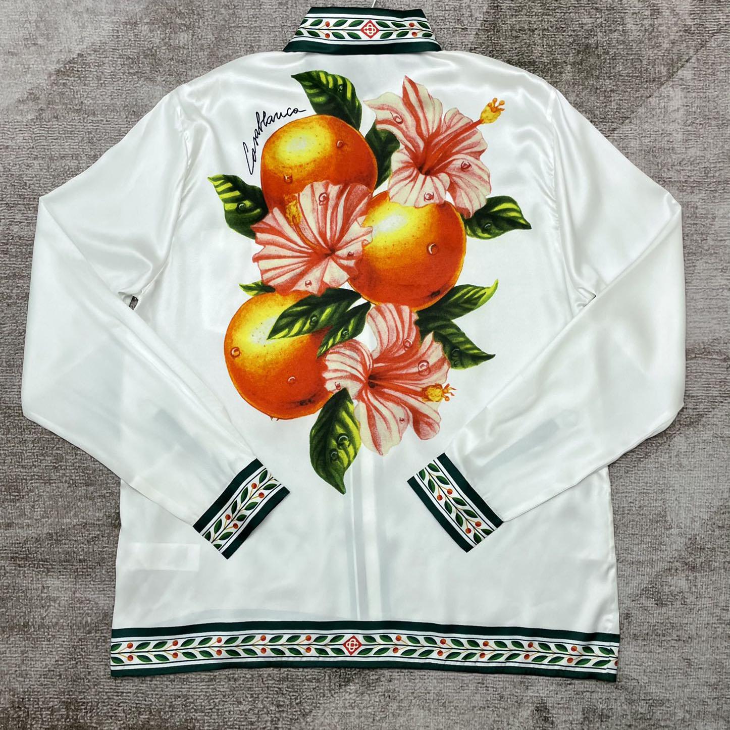 Casablanca Oranges L’amour En Fleur Silk Shirt   CA3461 - DesignerGu