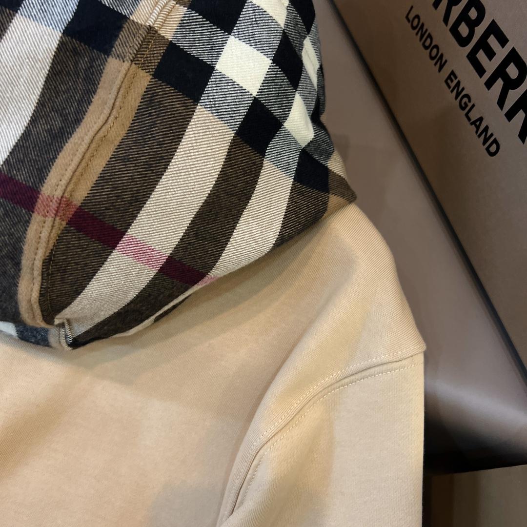 Burberry Check Trim Cotton Blend Hoodie - DesignerGu