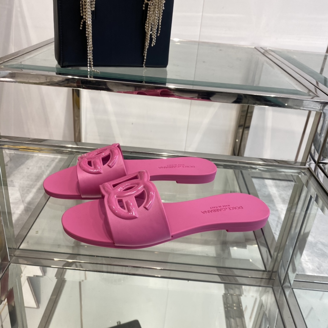 Dolce & Gabbana Rubber Beachwear Sliders - DesignerGu