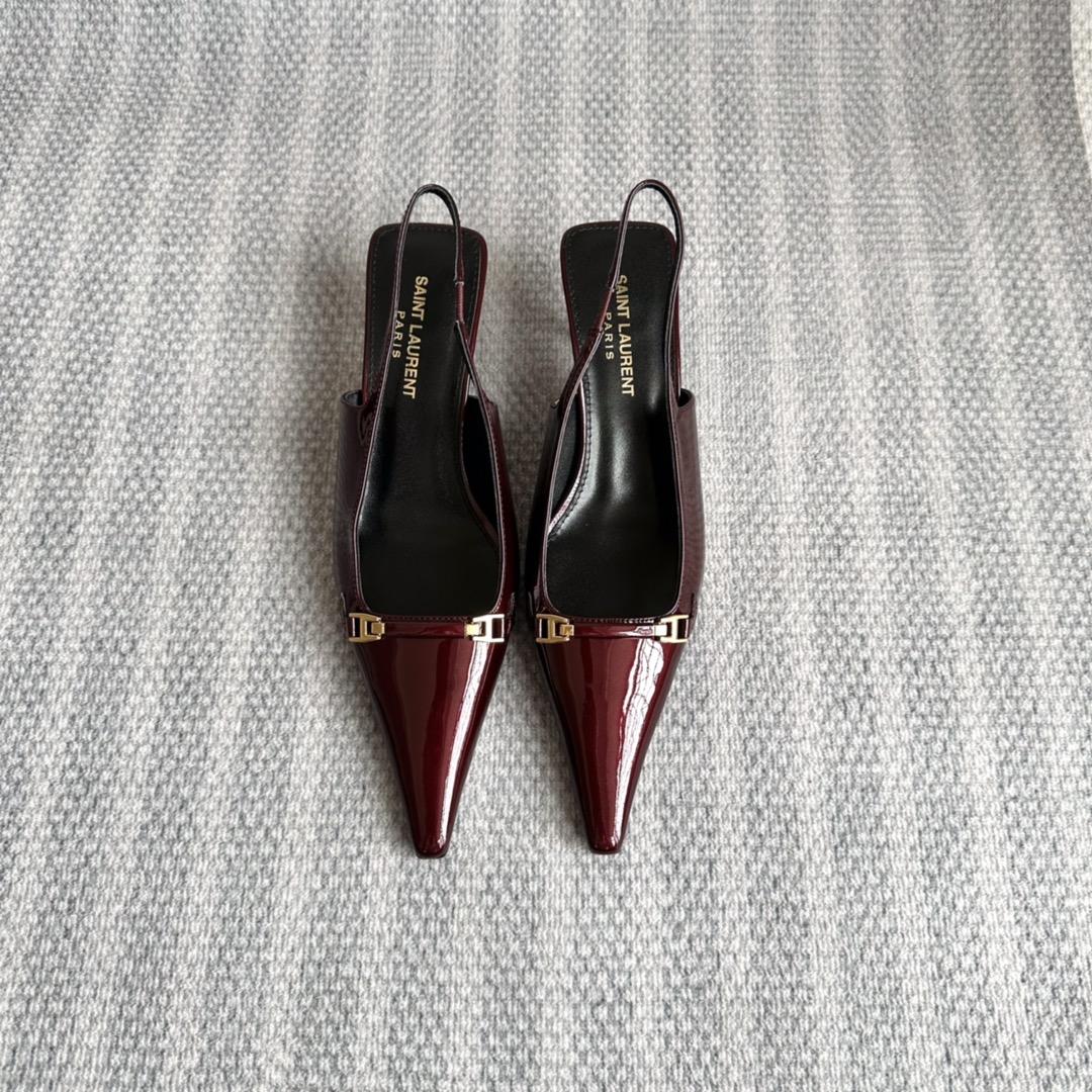 Saint Laurent Carine Slingback Pumps In Patent Leather - DesignerGu