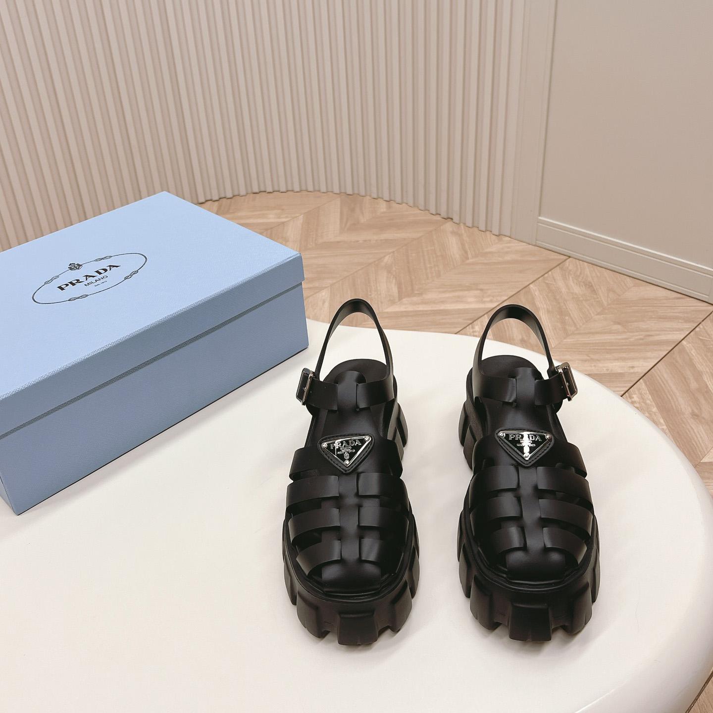 Prada Rubber Monolith Sandals - DesignerGu