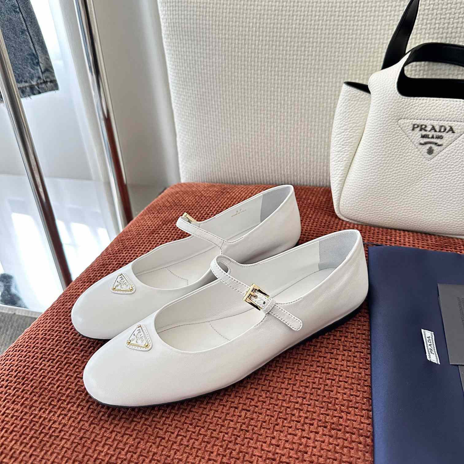 Prada Nappa Leather Ballerinas - DesignerGu