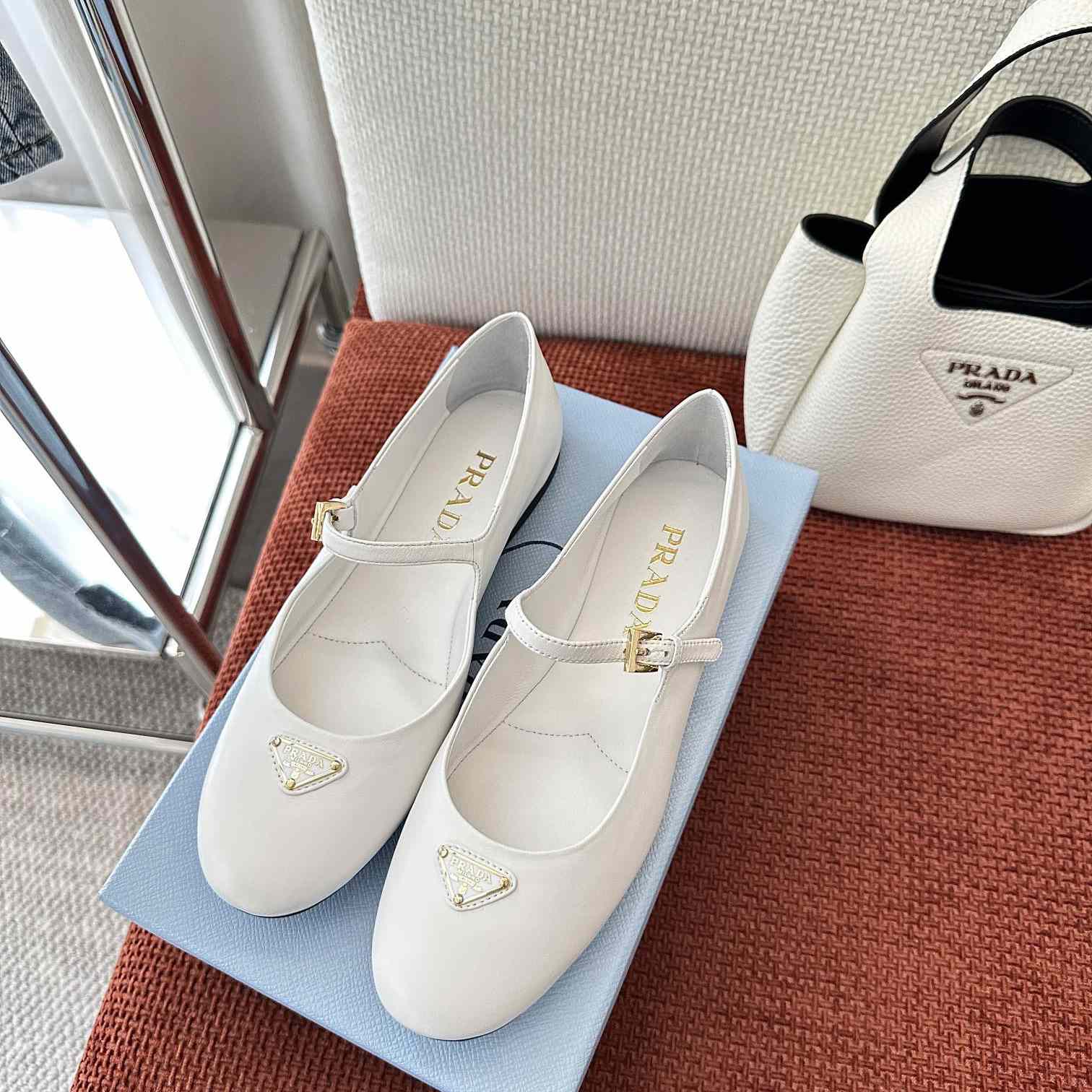 Prada Nappa Leather Ballerinas - DesignerGu