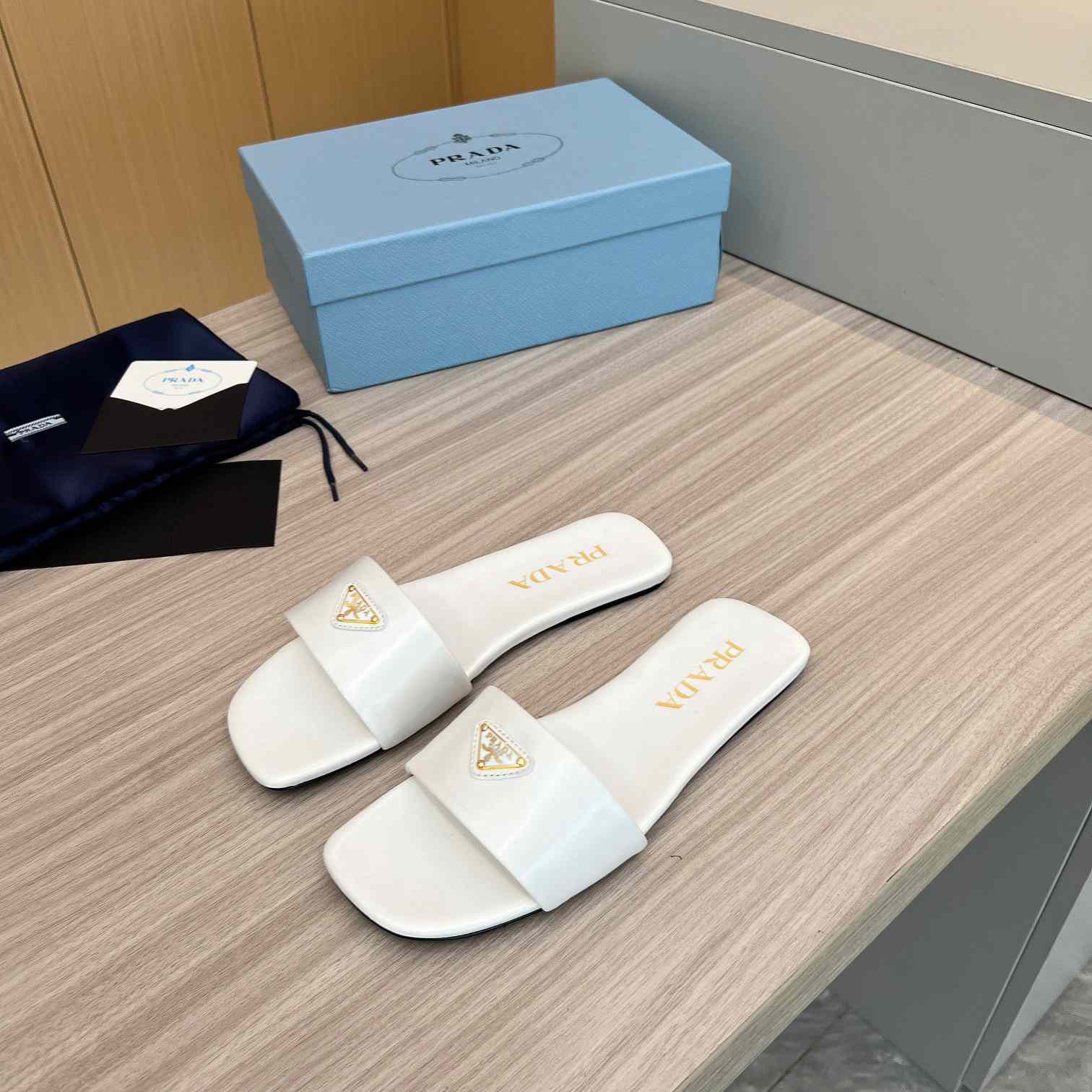 Prada Leather Slides - DesignerGu