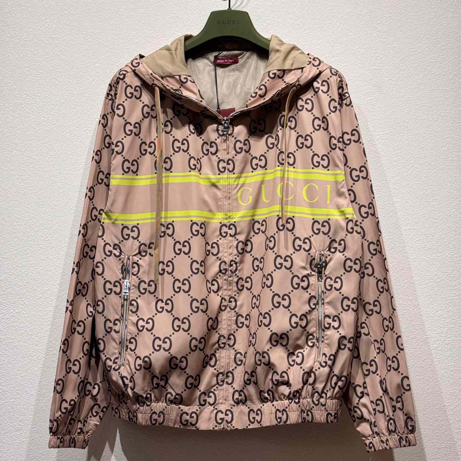 Gucci Light Nylon GG Print Hooded Jacket - DesignerGu