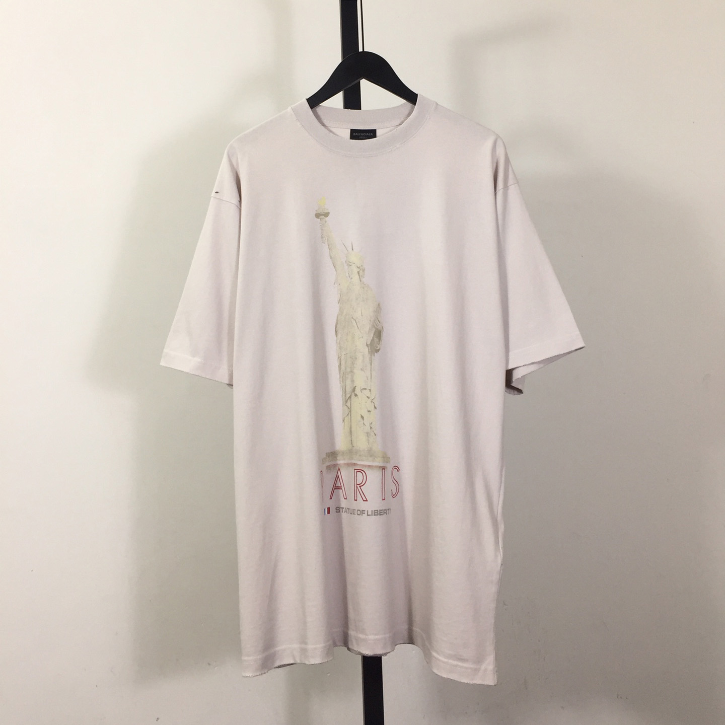 Balenciaga Paris Liberty T-Shirt Medium Fit In Off White - DesignerGu