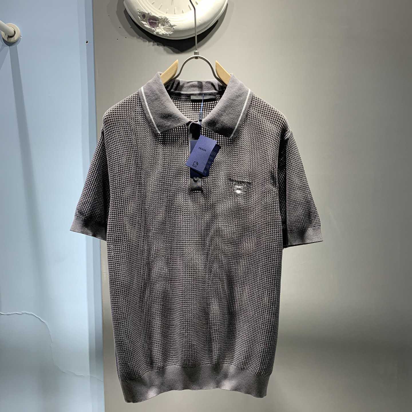 Prada Cotton And Silk Polo Shirt - DesignerGu