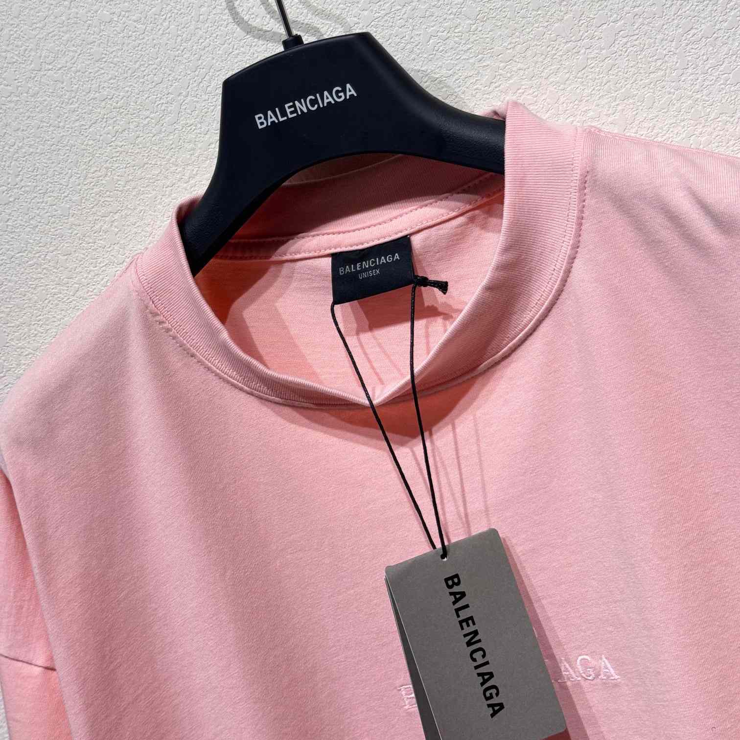 Balenciaga BB Classic Balenciaga Cropped T-Shirt Oversized In Pink - DesignerGu