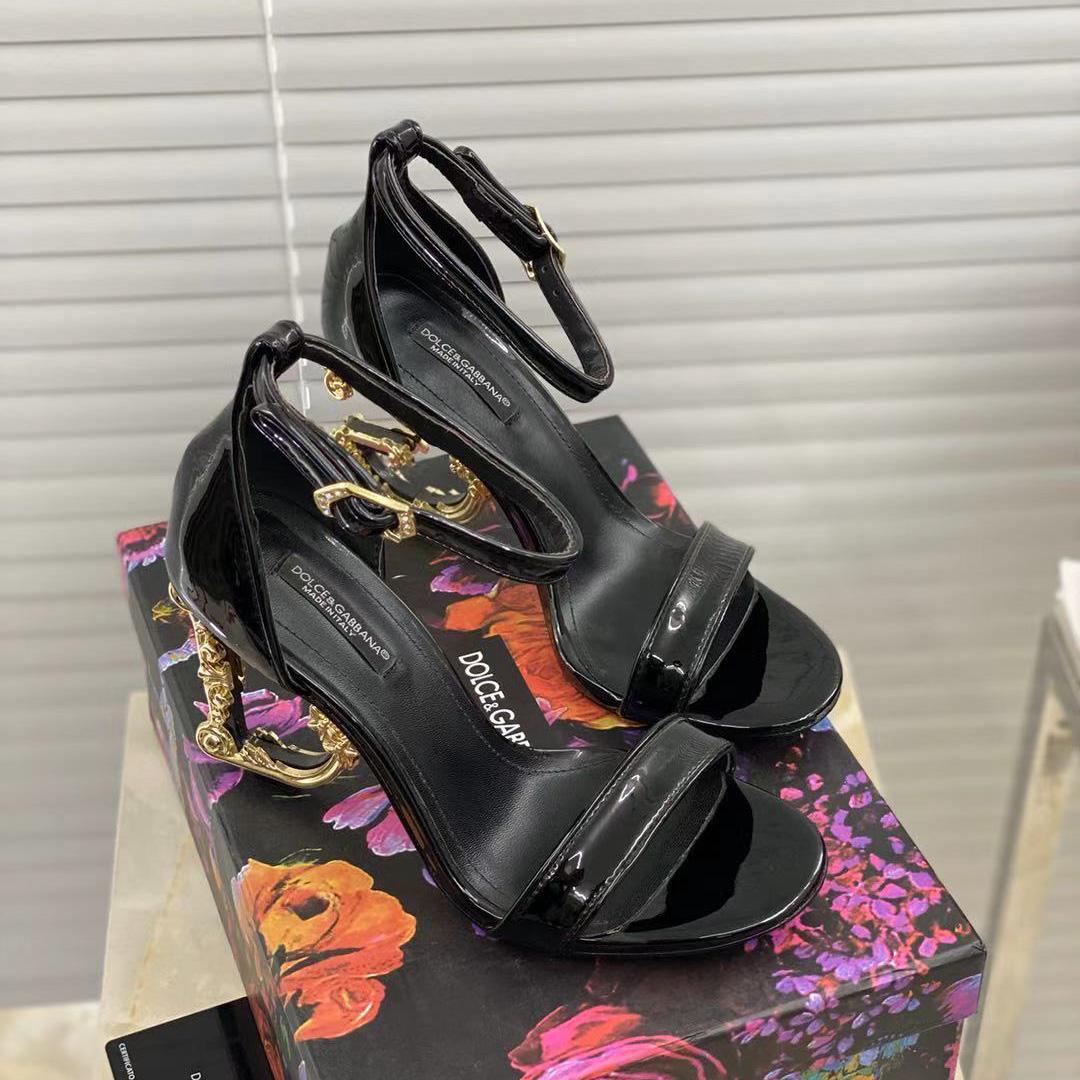 Dolce & Gabbana Women's Leather Heel Sandals - DesignerGu