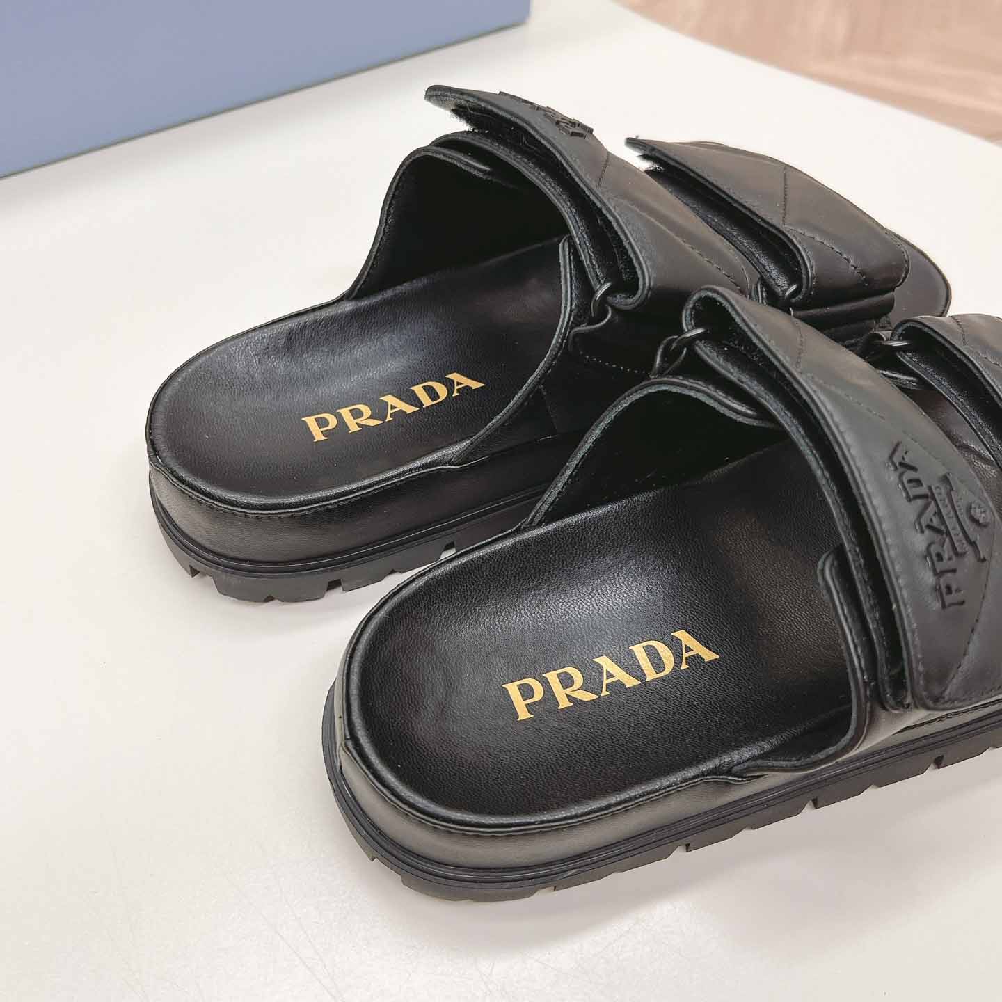 Prada Padded Nappa Leather Sandals - DesignerGu