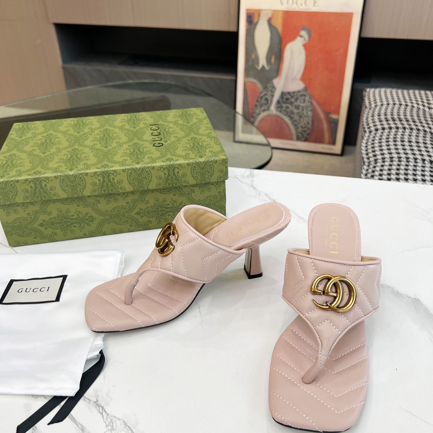 Gucci Women's Double G thong sandal - DesignerGu