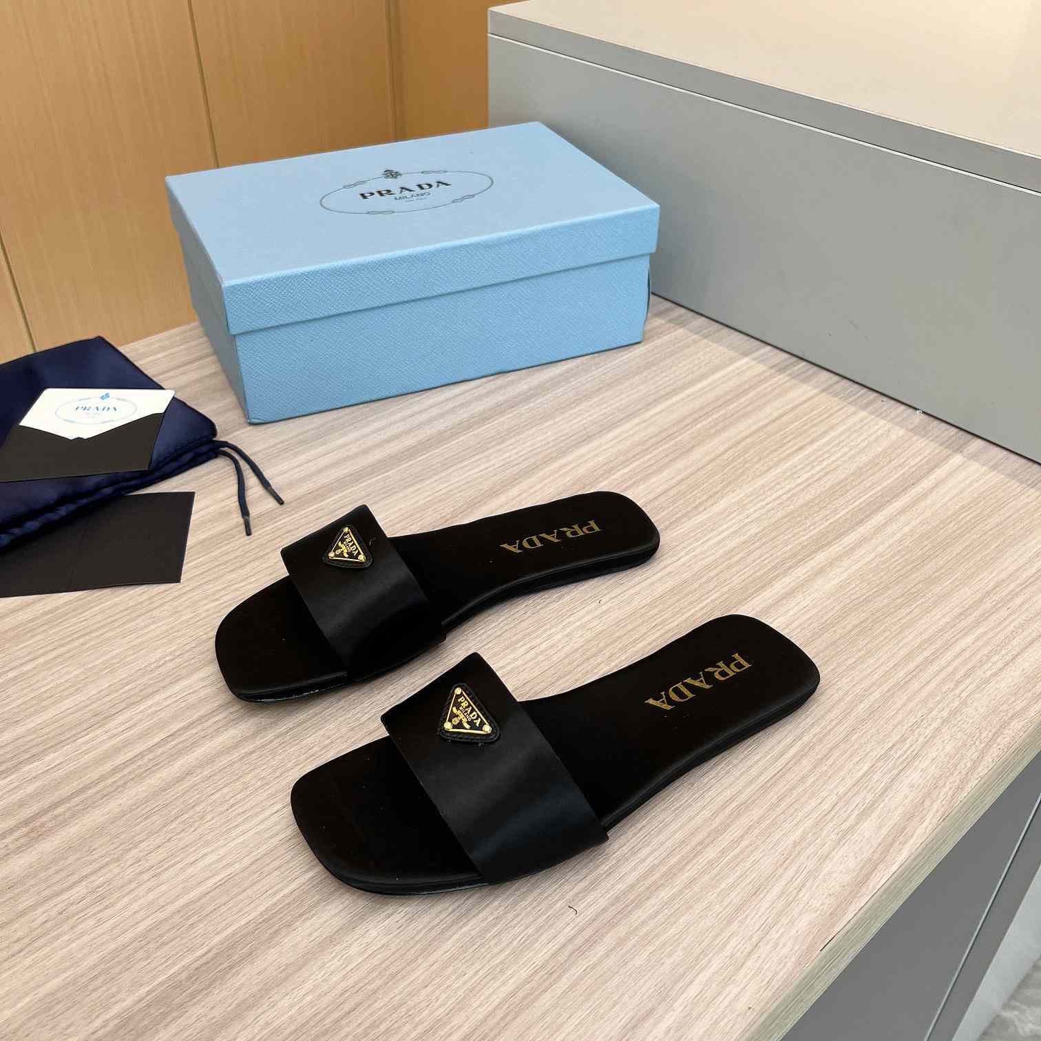 Prada Leather Slides - DesignerGu