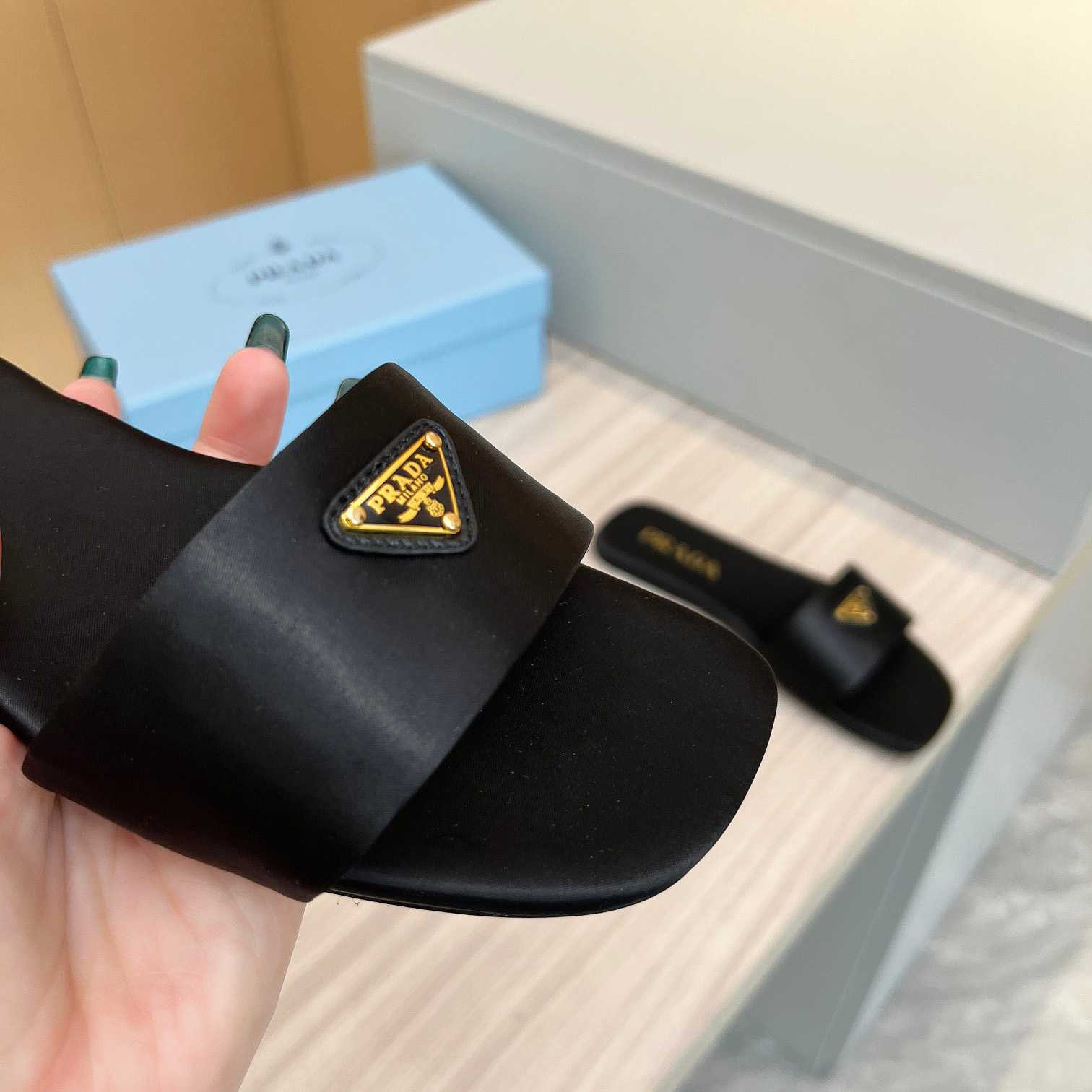 Prada Leather Slides - DesignerGu