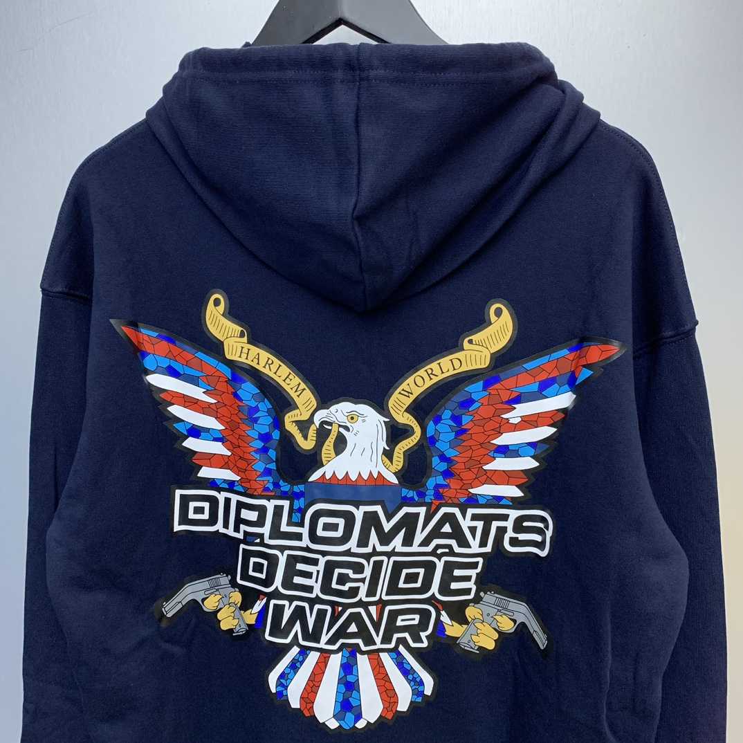 Who Decides War Diplomats Hooded Sweatshirt In Navy - DesignerGu