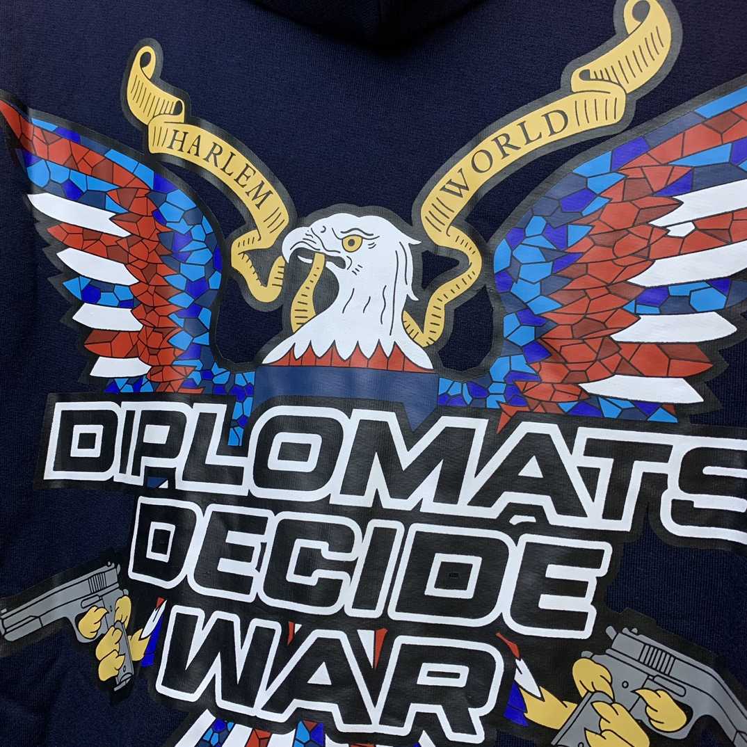 Who Decides War Diplomats Hooded Sweatshirt In Navy - DesignerGu