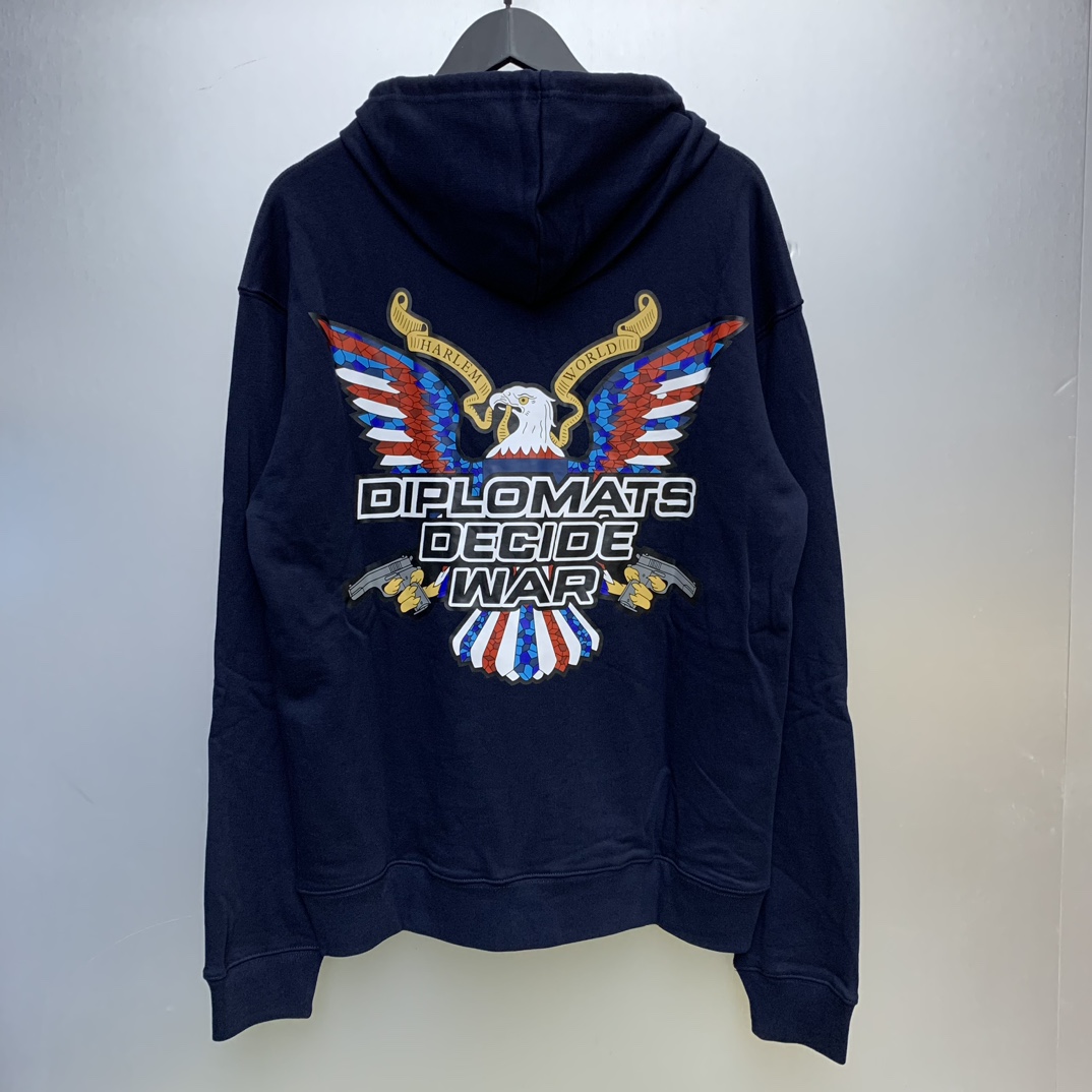 Who Decides War Diplomats Hooded Sweatshirt In Navy - DesignerGu