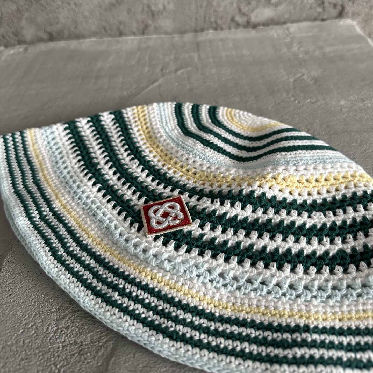 Casablanca Monogram-patch Crochet Bucket Hat - DesignerGu