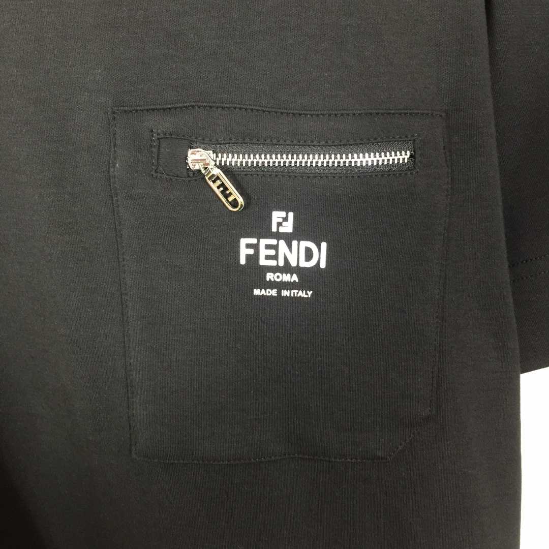 Fendi Black Cotton T-shirt - DesignerGu