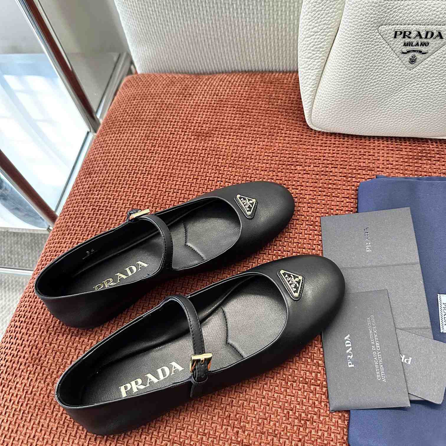 Prada Nappa Leather Ballerinas - DesignerGu