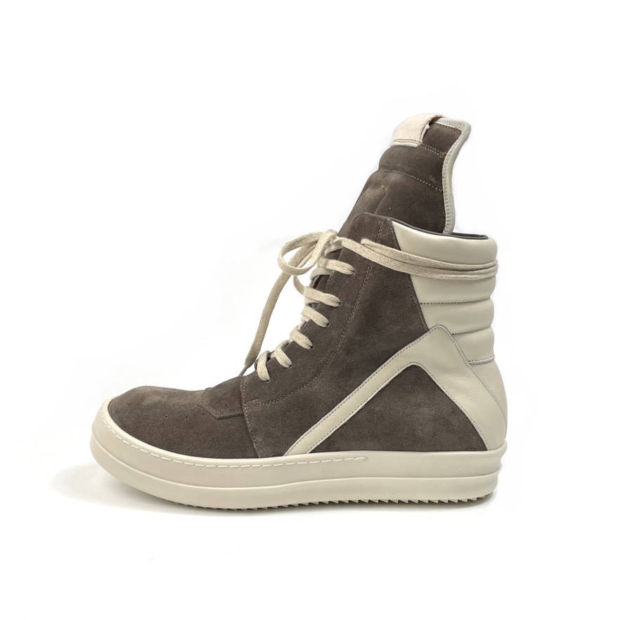 Rick Owens Geobasket Lace-up Suede High-top Trainers - DesignerGu