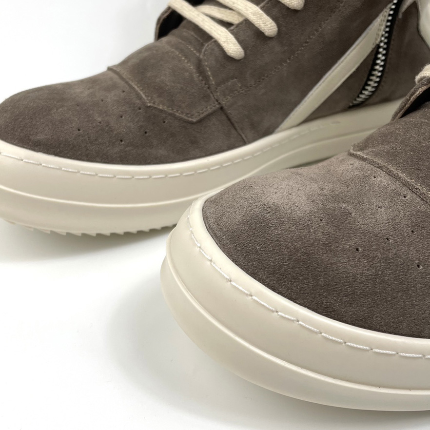 Rick Owens Geobasket Lace-up Suede High-top Trainers - DesignerGu