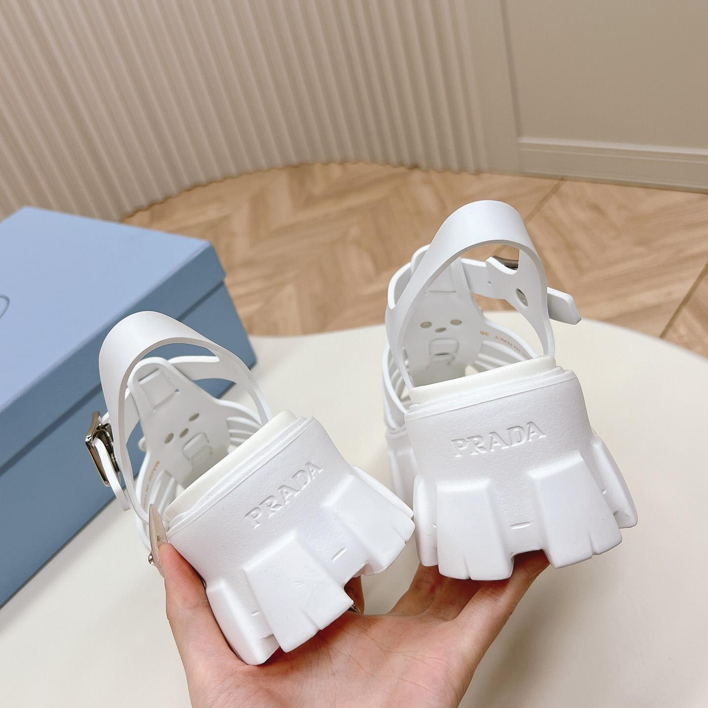 Prada Rubber Monolith Sandals - DesignerGu