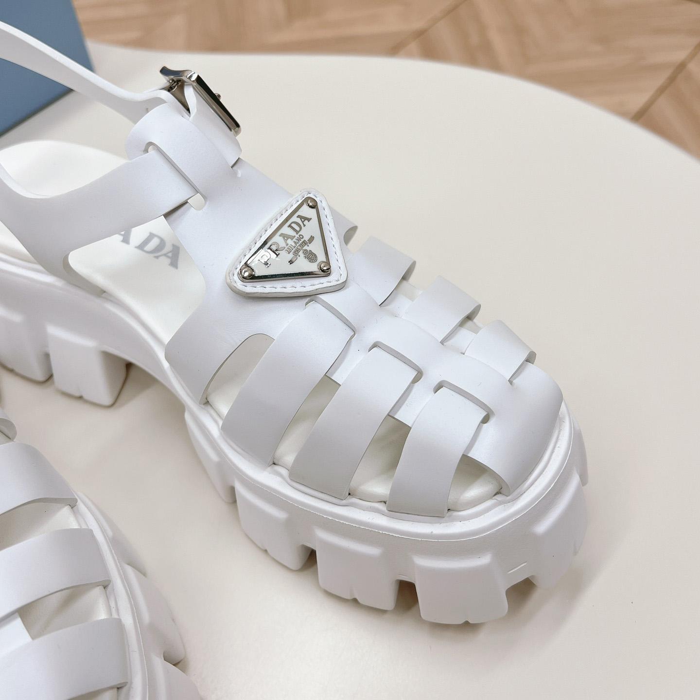 Prada Rubber Monolith Sandals - DesignerGu