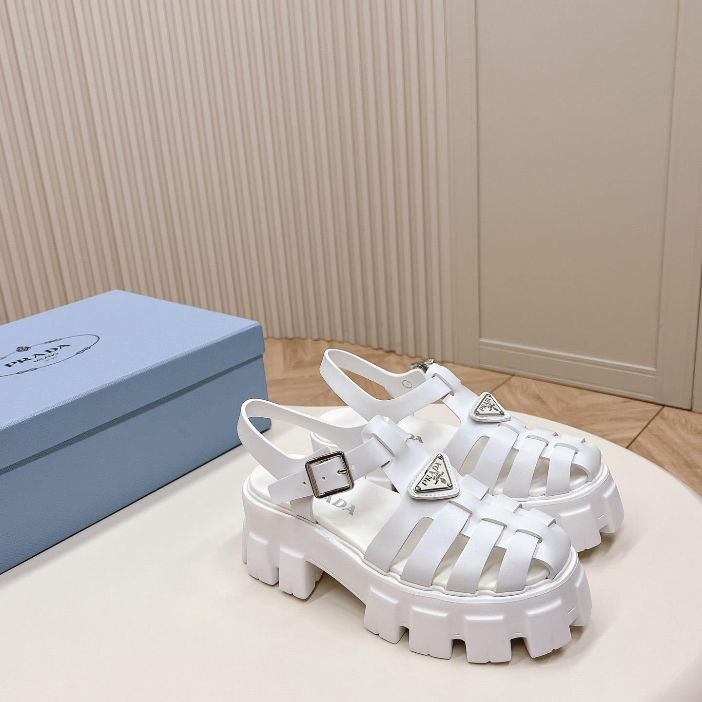 Prada Rubber Monolith Sandals - DesignerGu