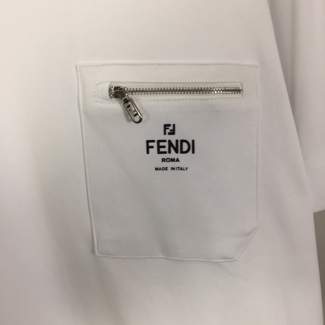 Fendi Black Cotton T-shirt - DesignerGu