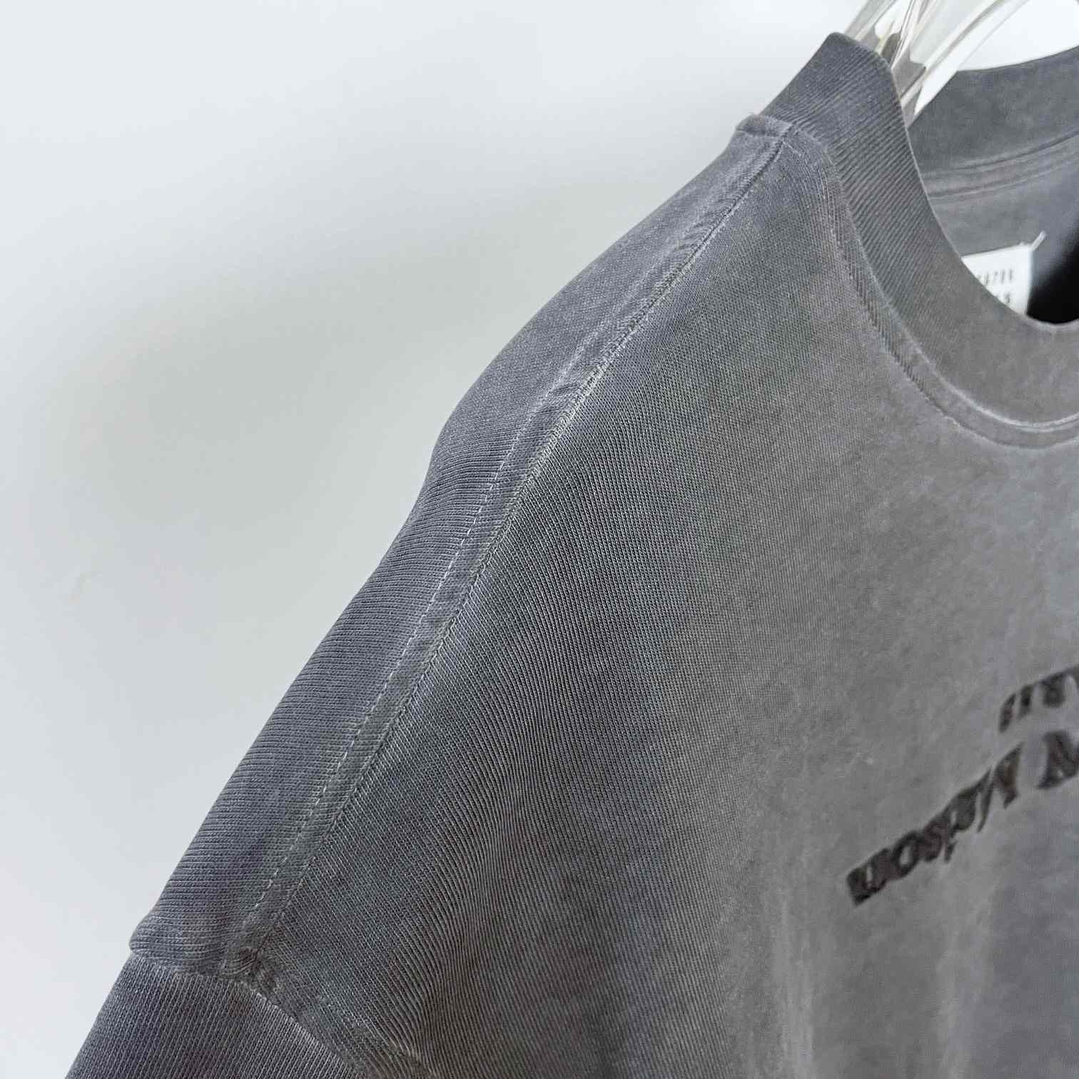 Maison Margiela Faded Logo T-Shirt In Washed Black - DesignerGu