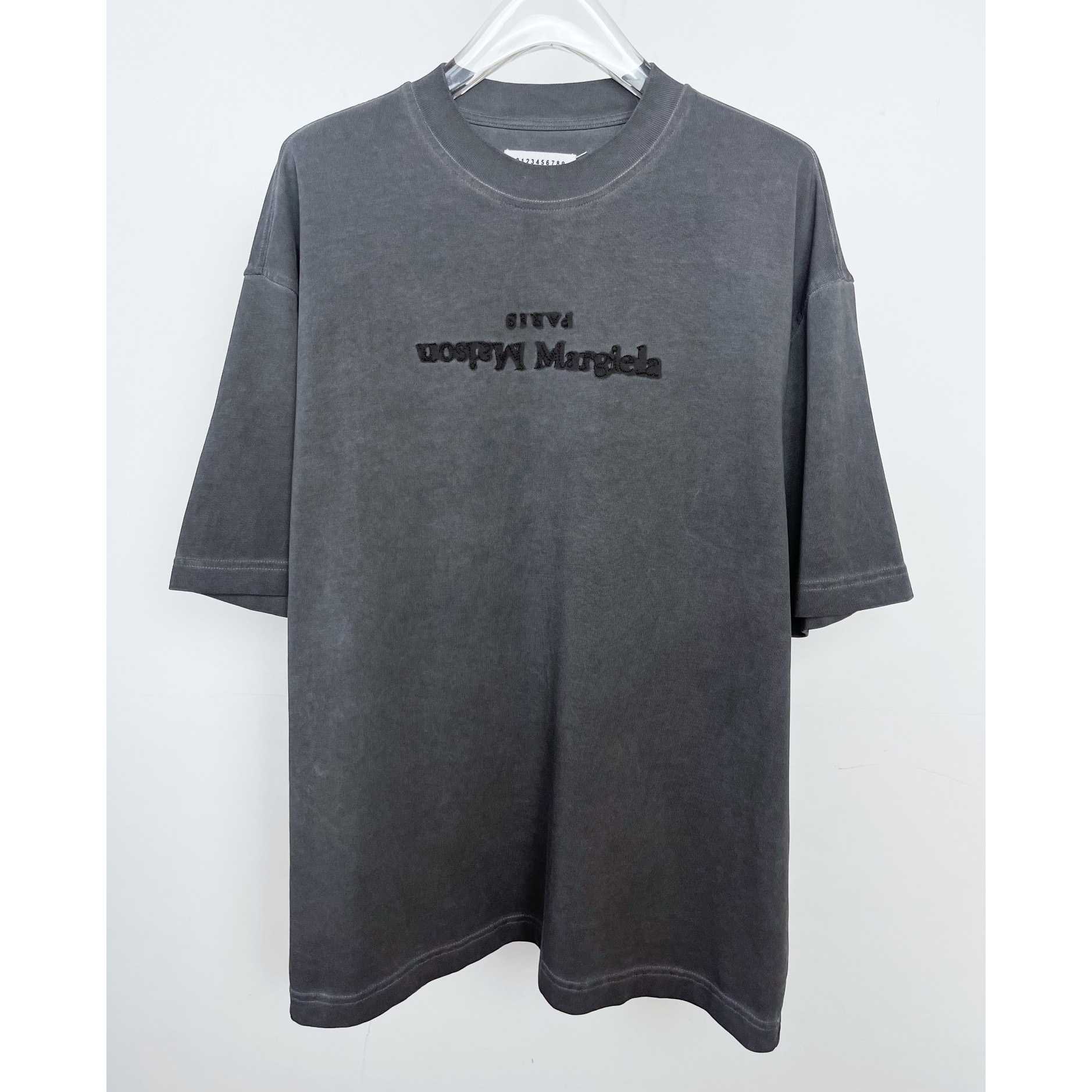 Maison Margiela Faded Logo T-Shirt In Washed Black - DesignerGu
