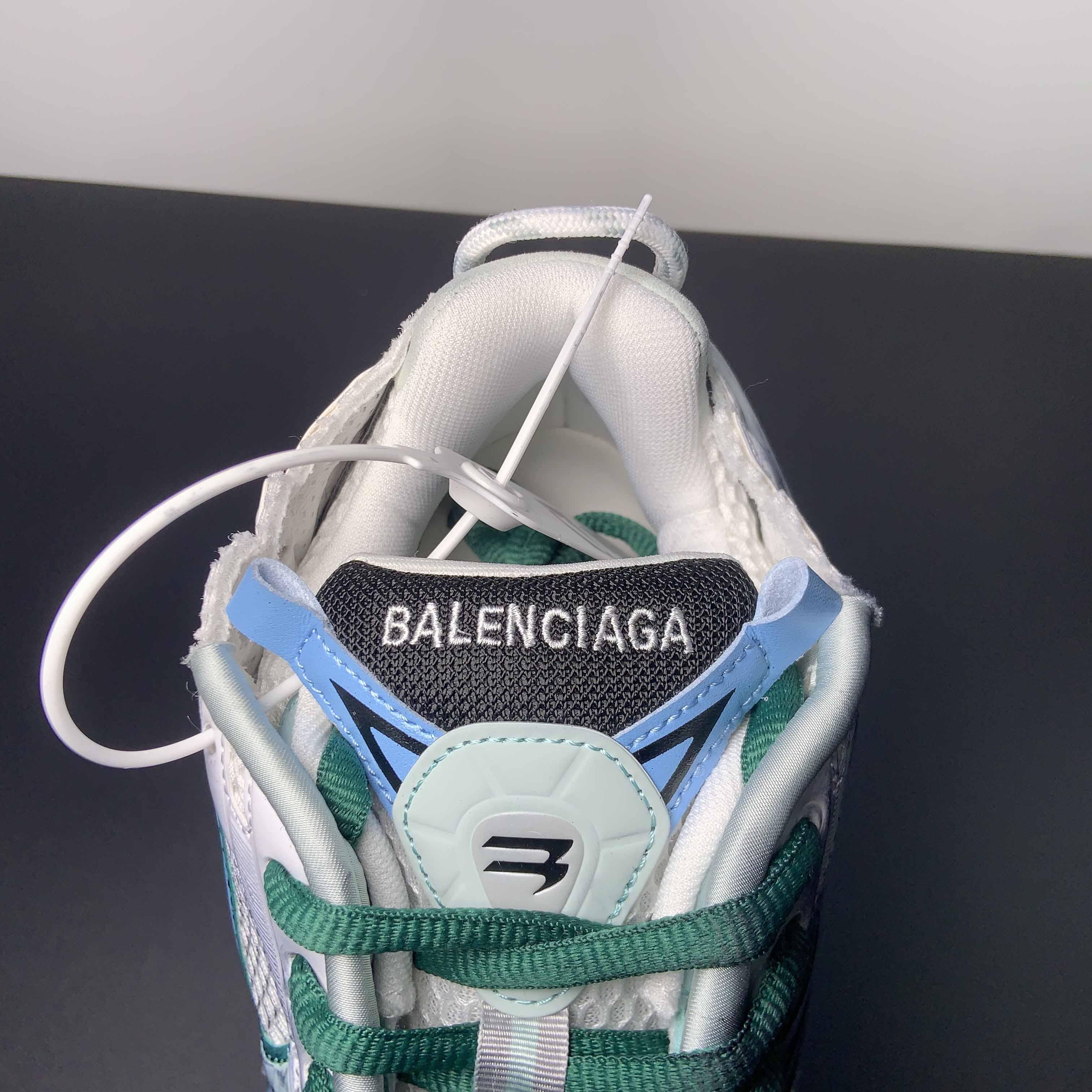 Balenciaga Runner Sneaker In White/Green And Blue - DesignerGu