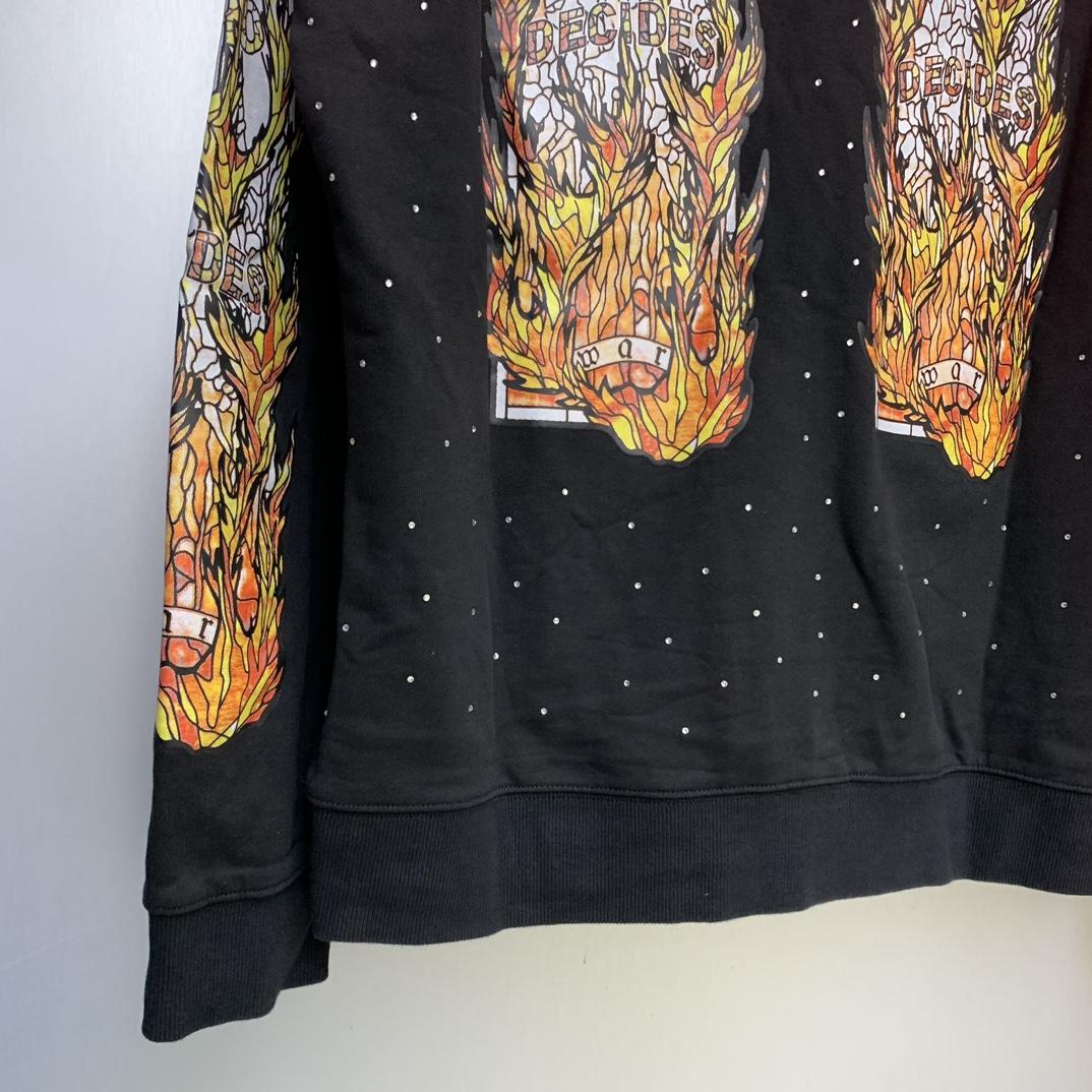 Who Decides War Flame Glass Hooded Sweatshirt - DesignerGu