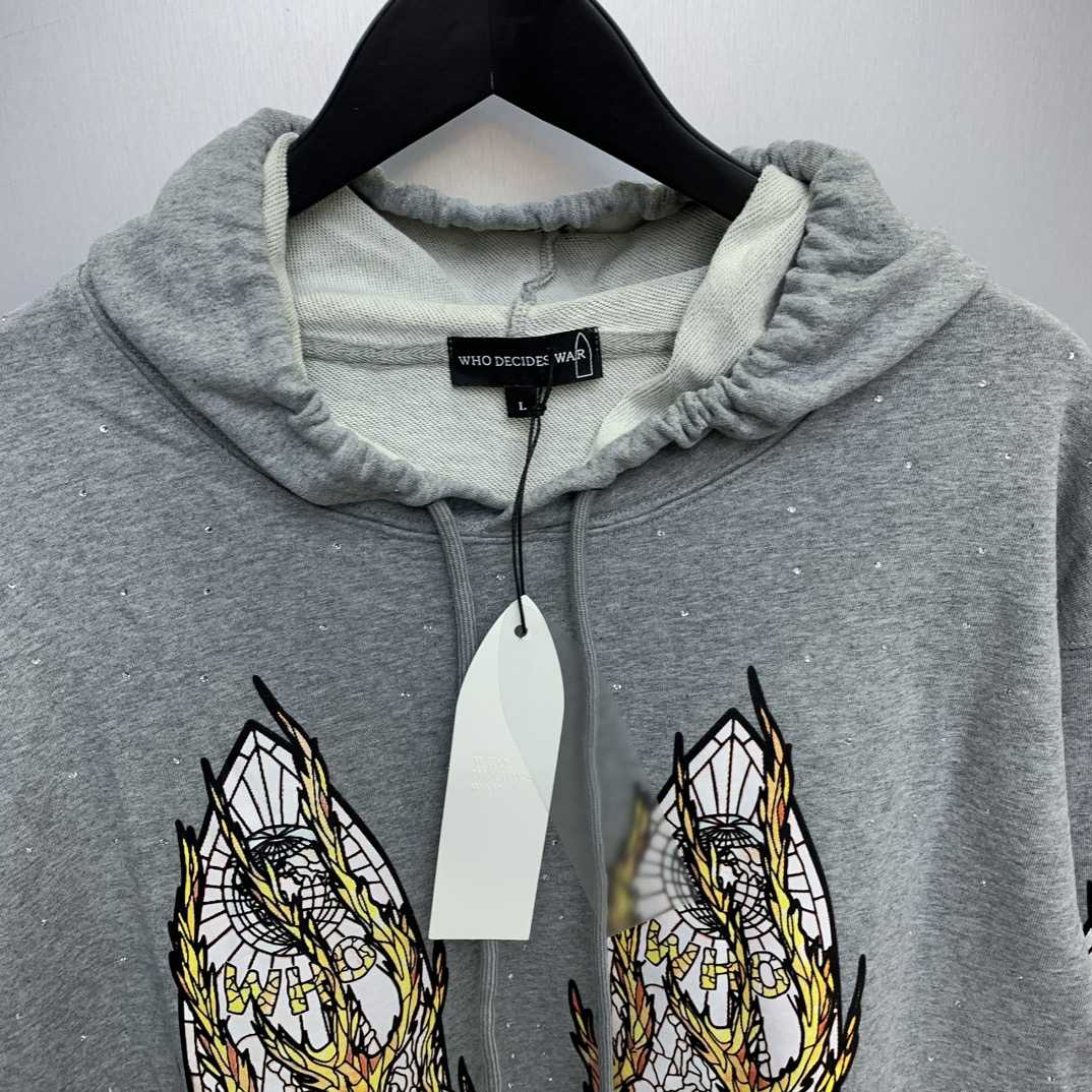 Who Decides War Flame Glass Hooded Sweatshirt - DesignerGu