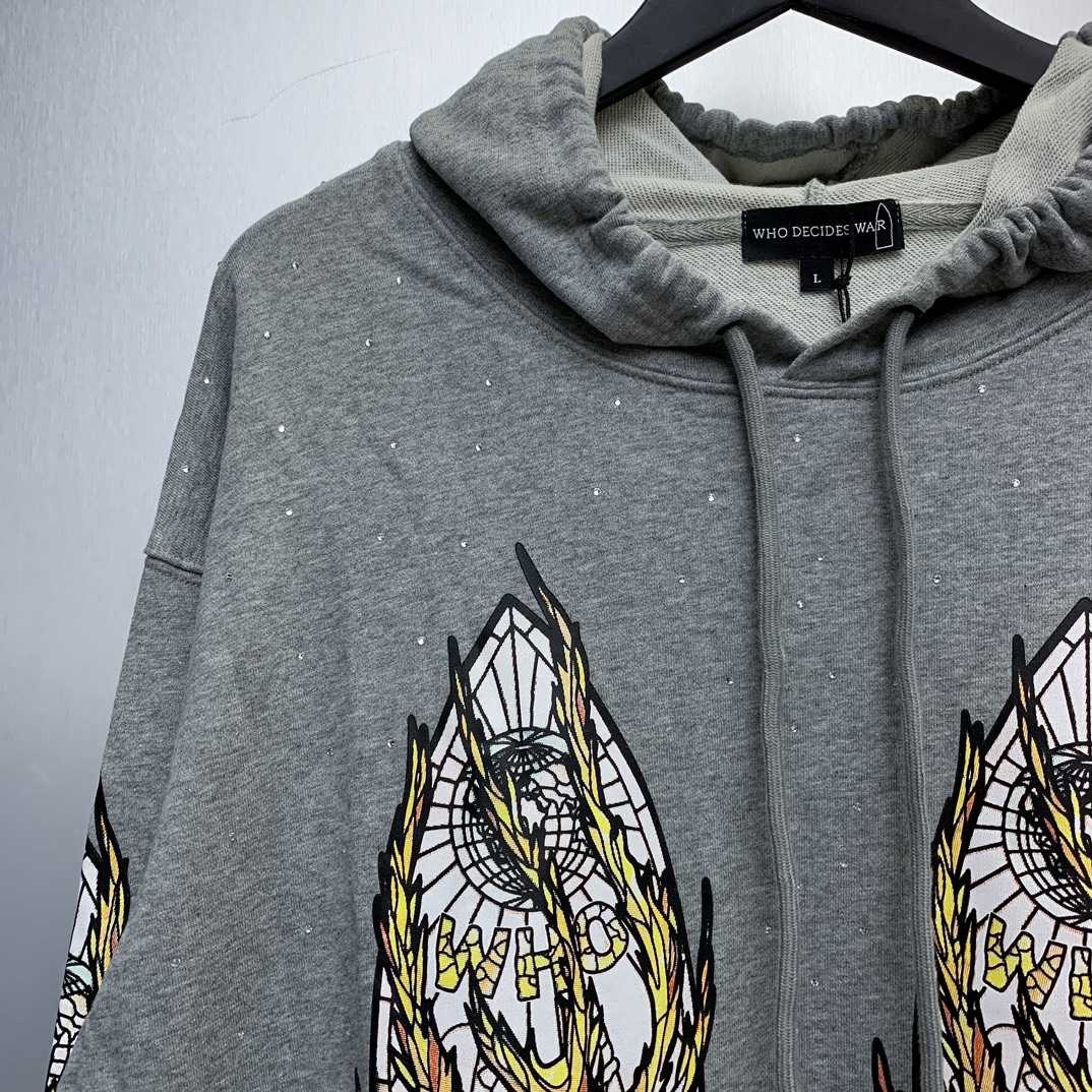 Who Decides War Flame Glass Hooded Sweatshirt - DesignerGu