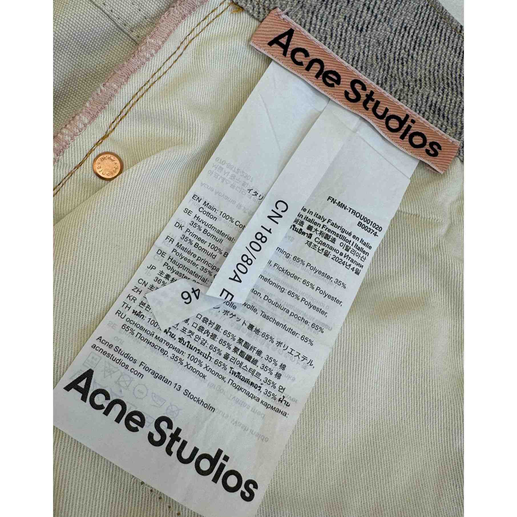 Acne Studios Blue Keychain-print Wide-leg Jeans - DesignerGu