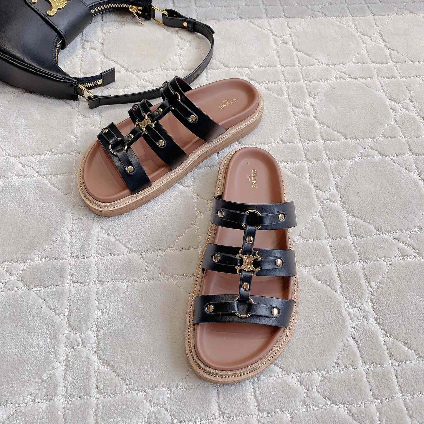 Celine Tippi Slide In Calfskin - DesignerGu