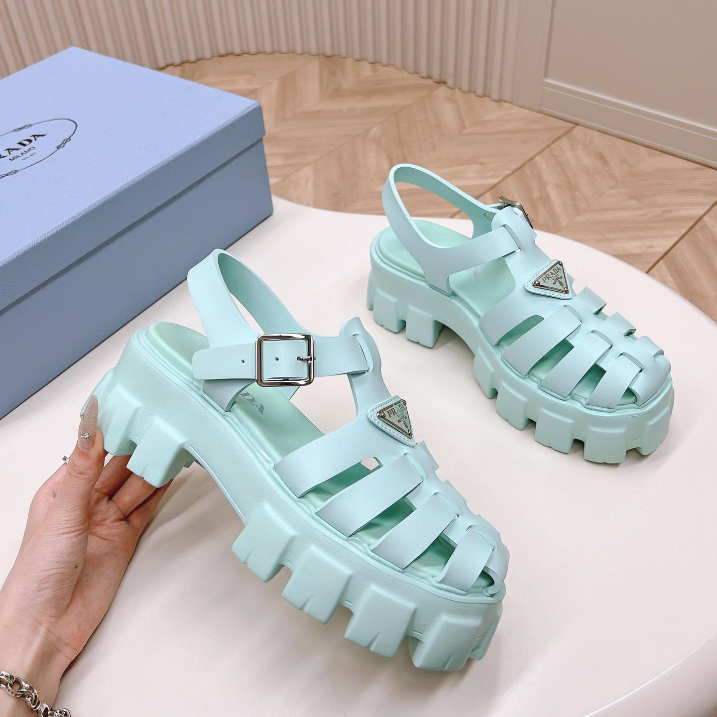 Prada Rubber Monolith Sandals - DesignerGu