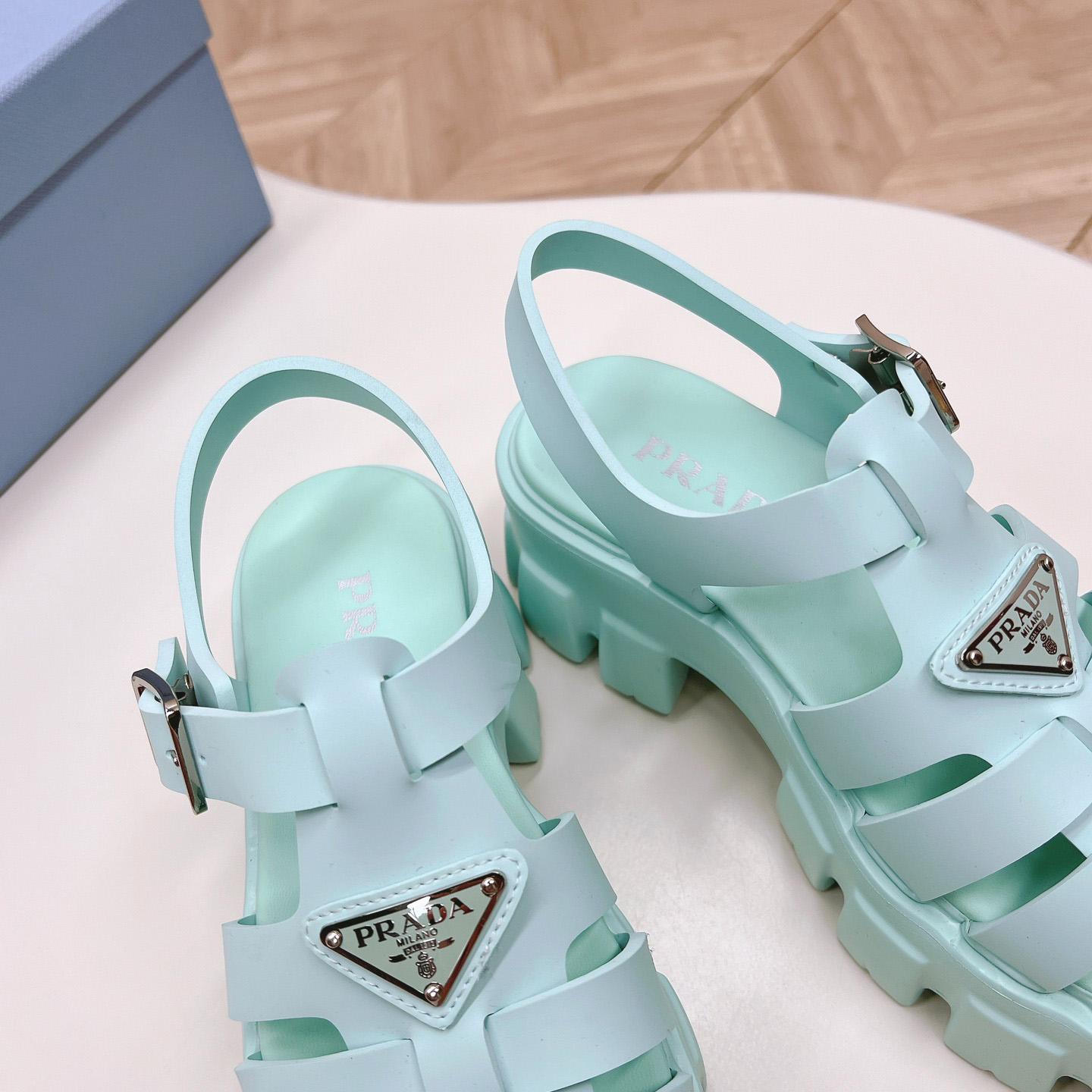 Prada Rubber Monolith Sandals - DesignerGu