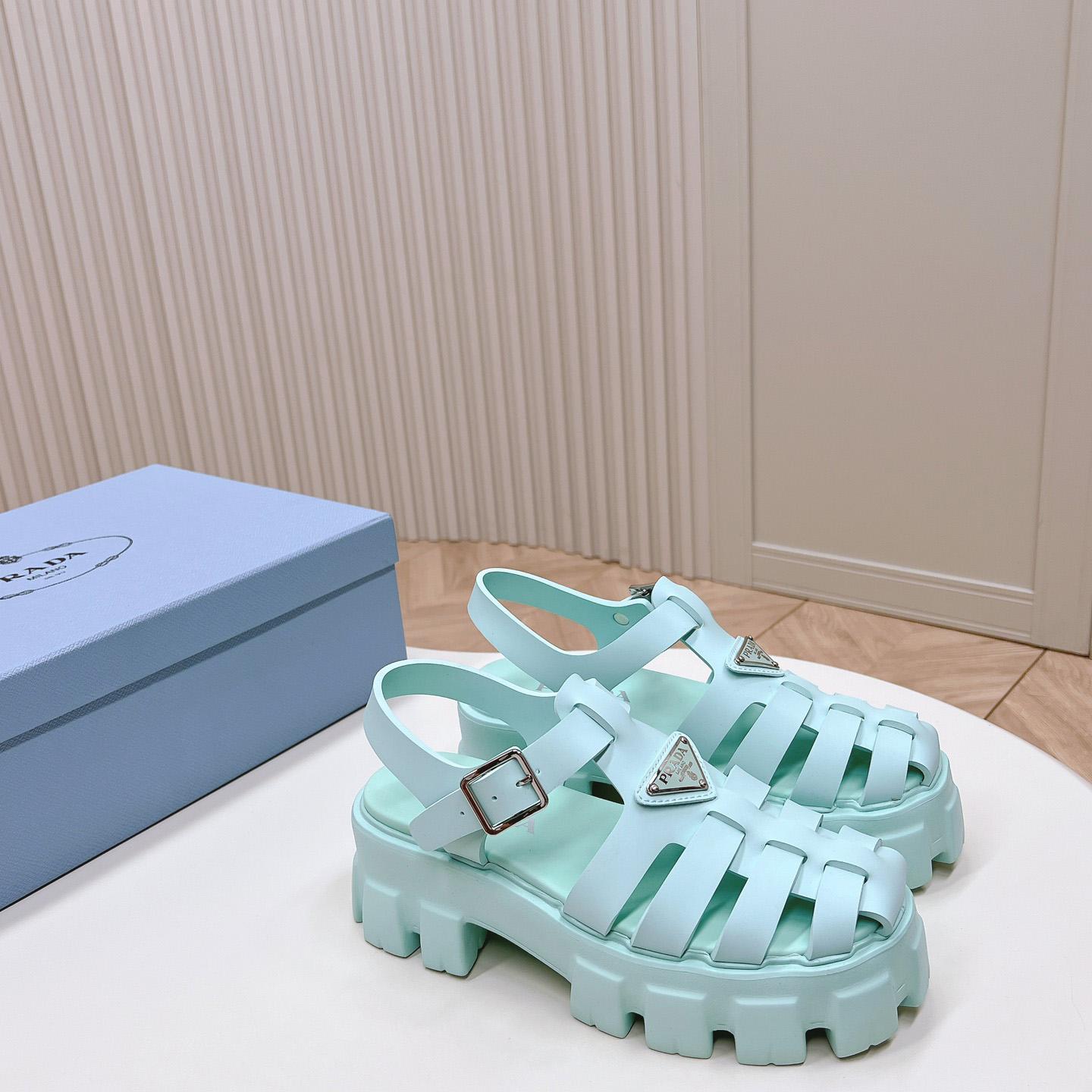 Prada Rubber Monolith Sandals - DesignerGu