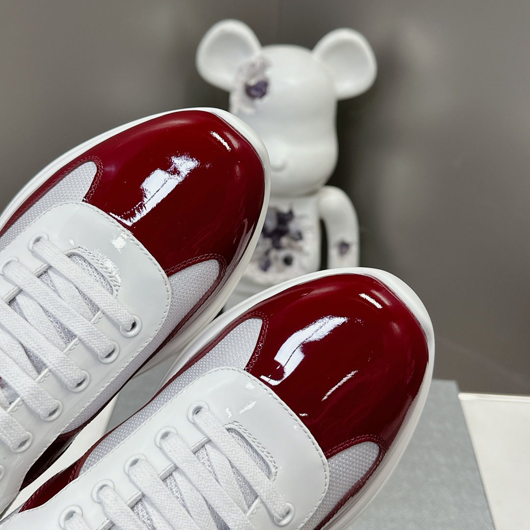 Prada Patent Leather And Technical Fabric Prada America's Cup Sneakers - DesignerGu